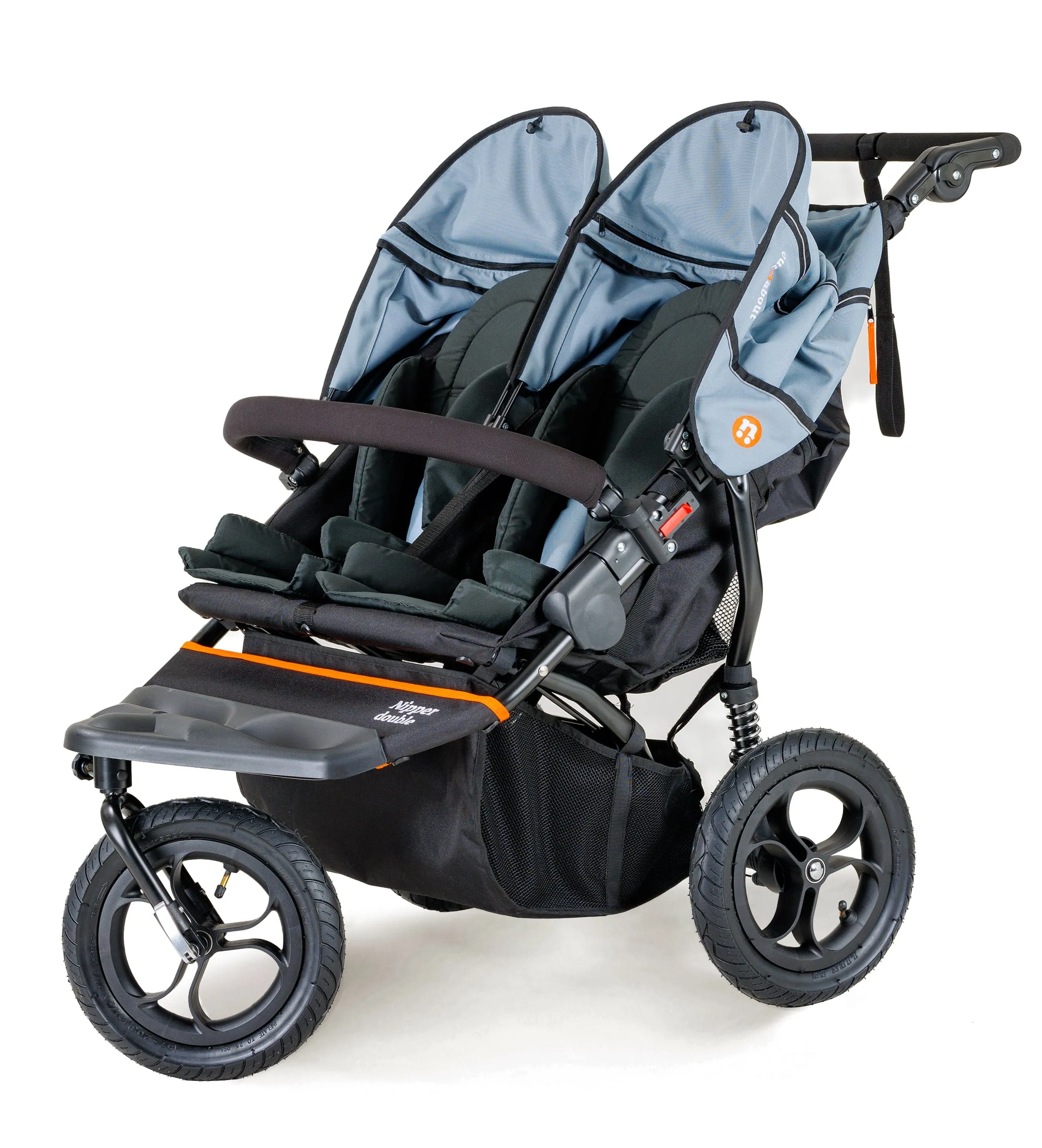 Out n About Nipper V5 Double Pushchair Twin Bundle - Rocksalt Grey