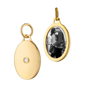 Oval Half Locket with Diamond