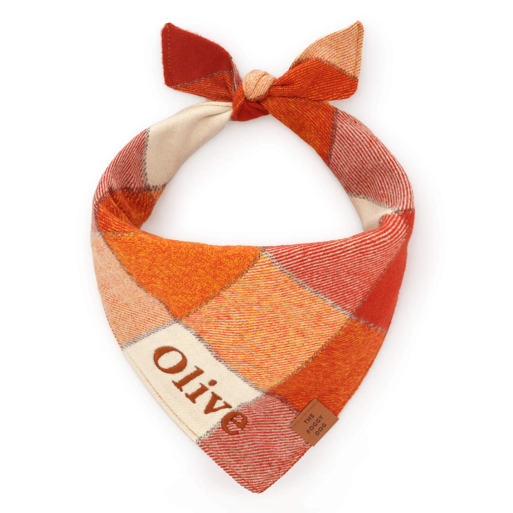 Pumpkin Spice Plaid Flannel Dog Bandana