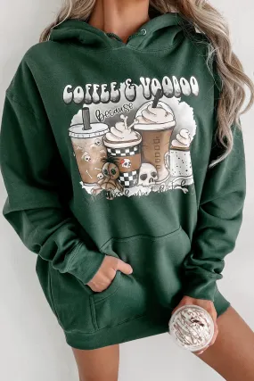 "Coffee & Voodoo" Graphic Hoodie (Alpine Green) - Print On Demand