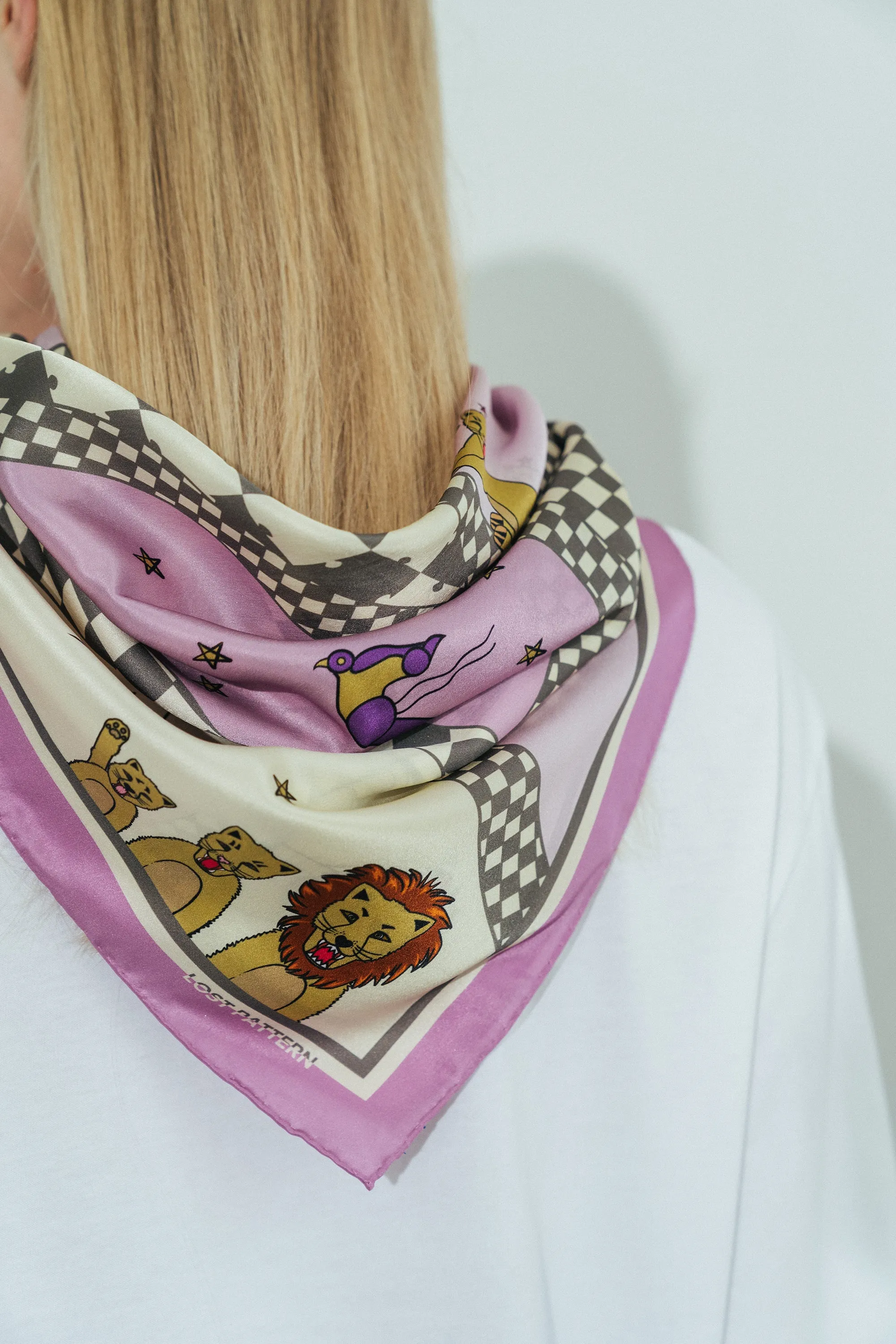 "Journey" Silk Scarf by SHANTALL LACAYO - Lavender Pink