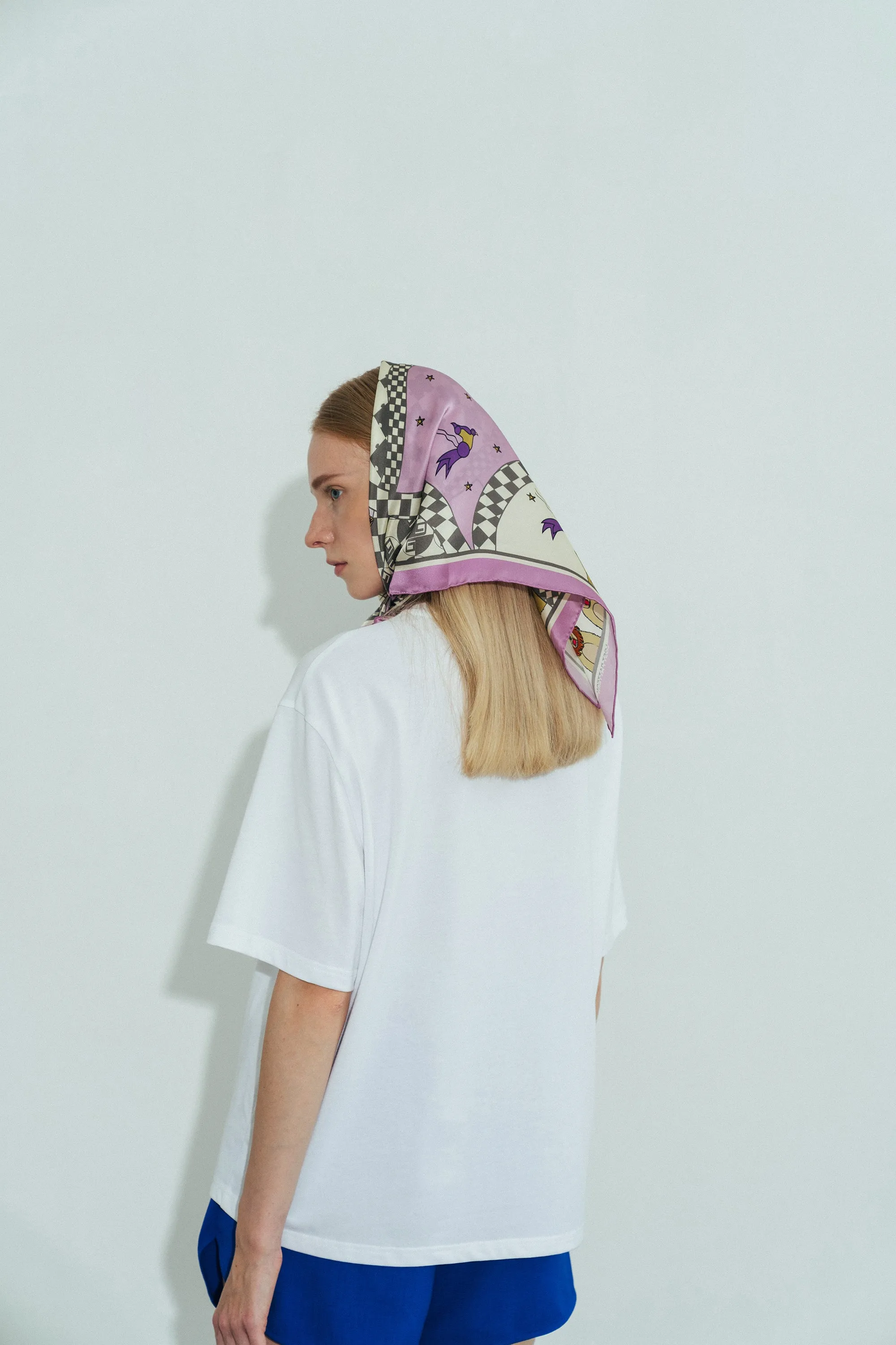 "Journey" Silk Scarf by SHANTALL LACAYO - Lavender Pink