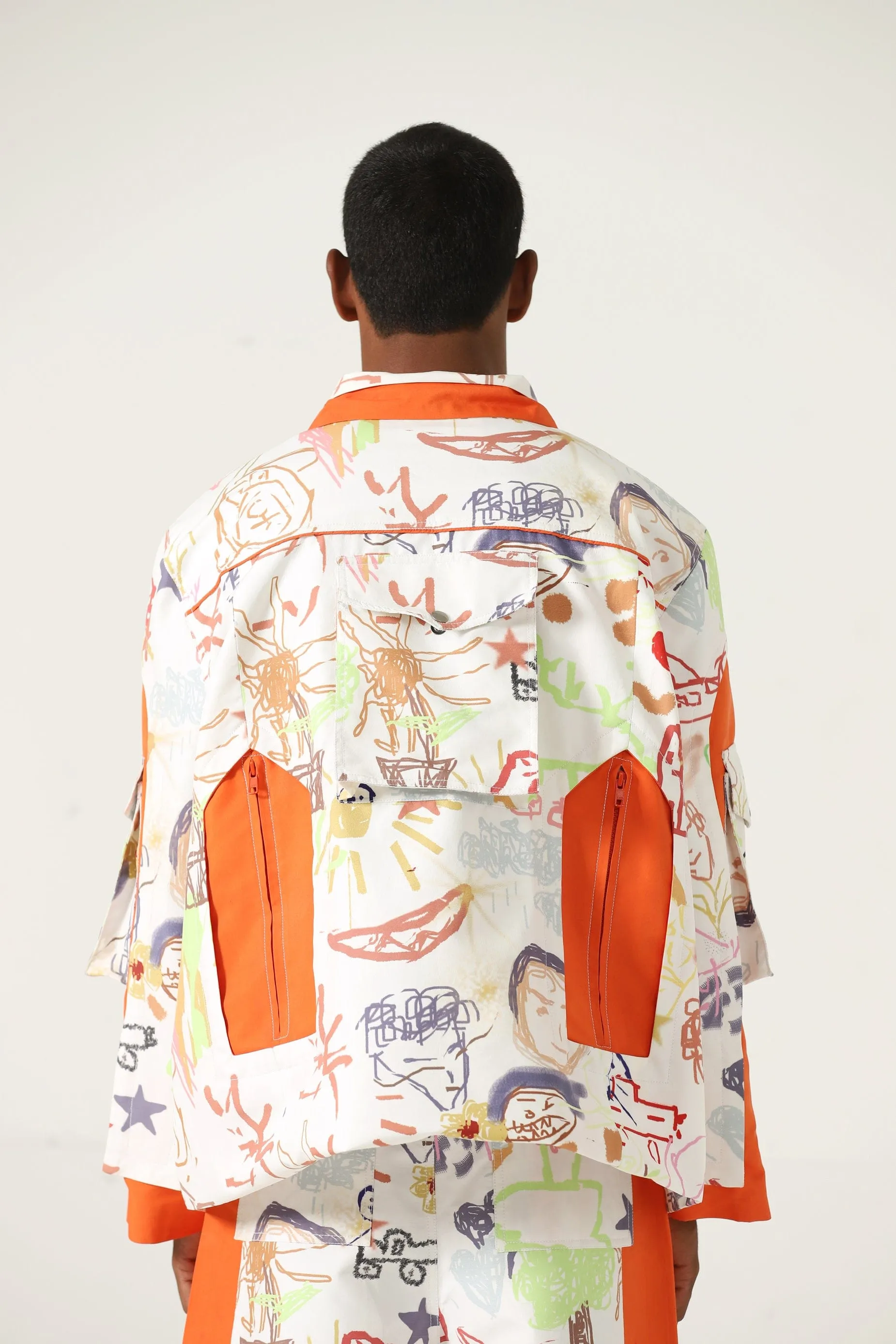 "LIFE IS A DOODLE" PRINTED JACKET