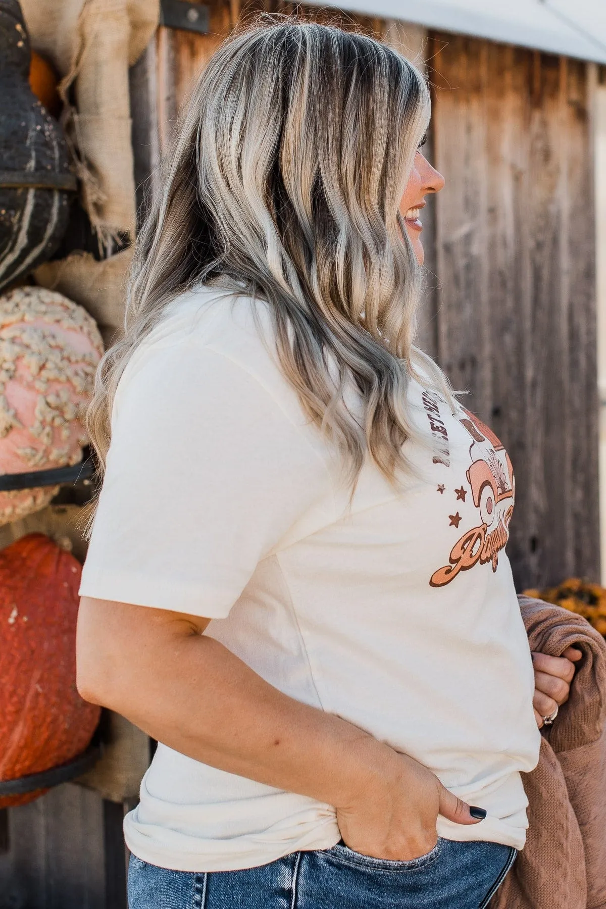 "Meet Me At The Pumpkin Patch" Graphic Tee- Cream