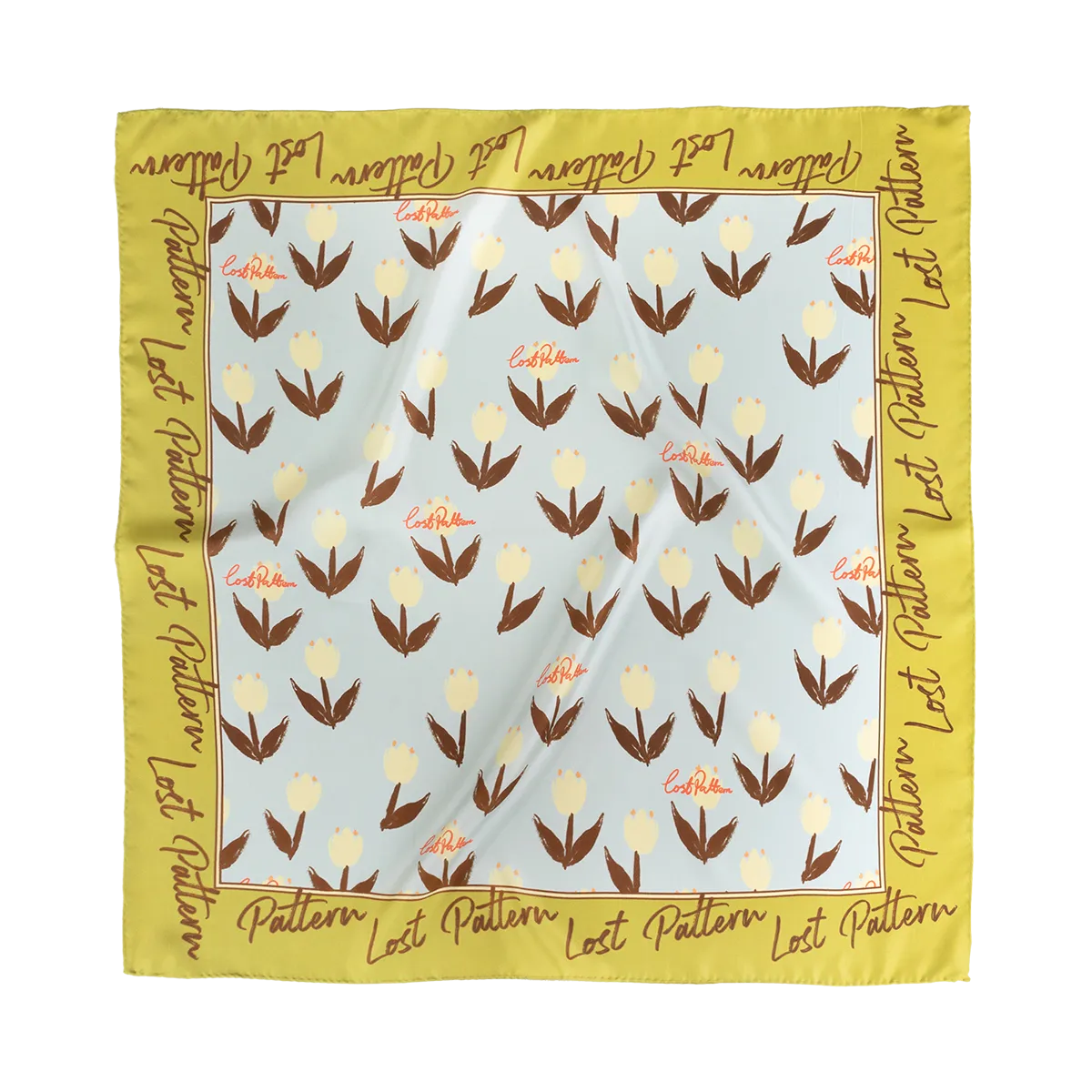 "Tulip" Silk Bandana - Blue