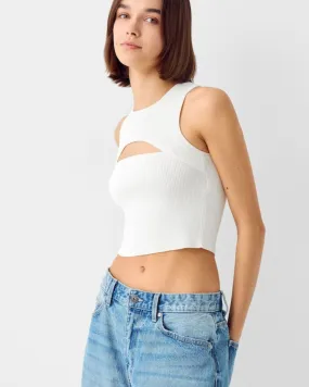 RIBBED CROPTOP WITH CUTOUT