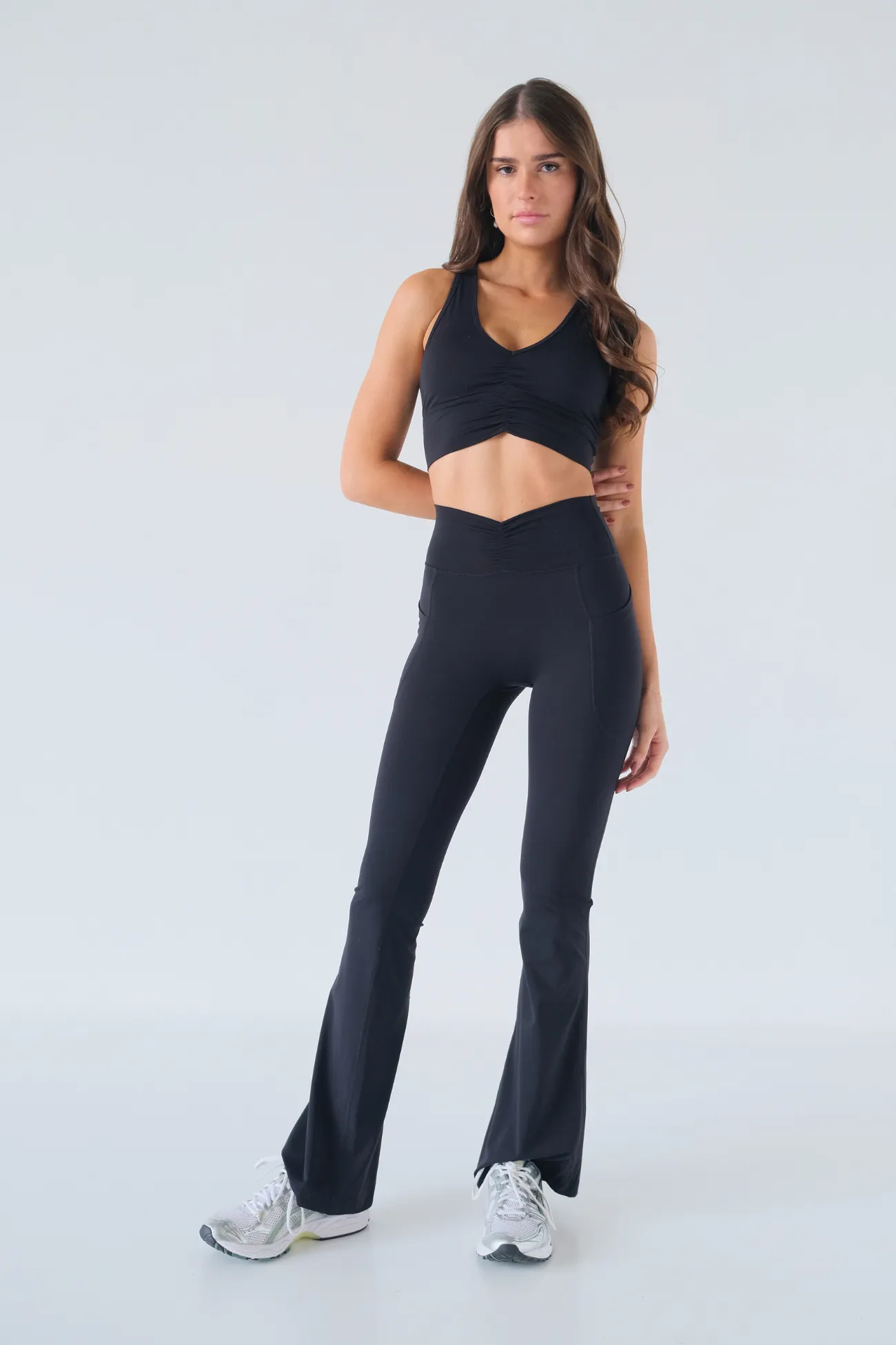 Ruched Flare Pocket (Tall) Leggings - Black