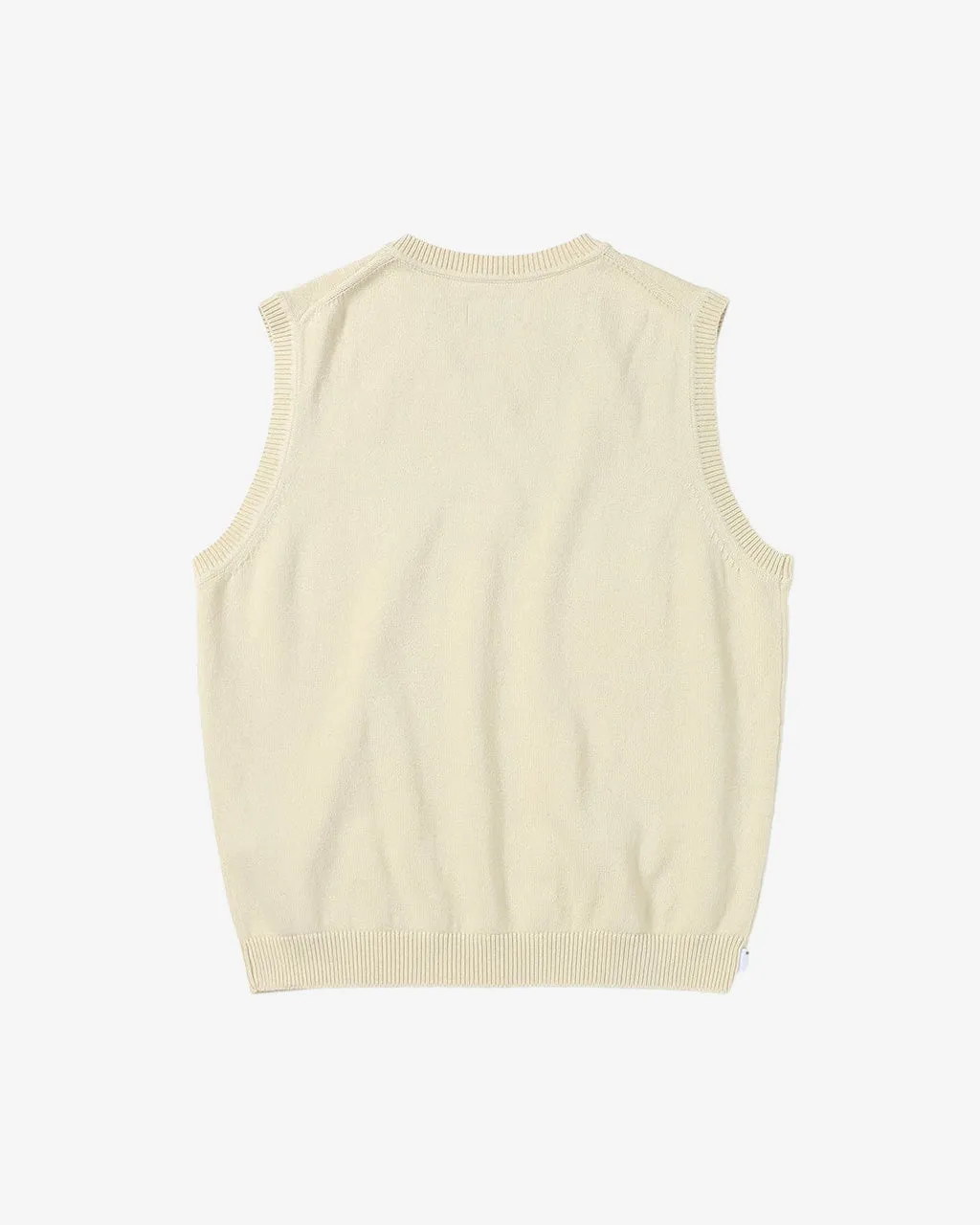 Script Logo Knit Vest Ivory