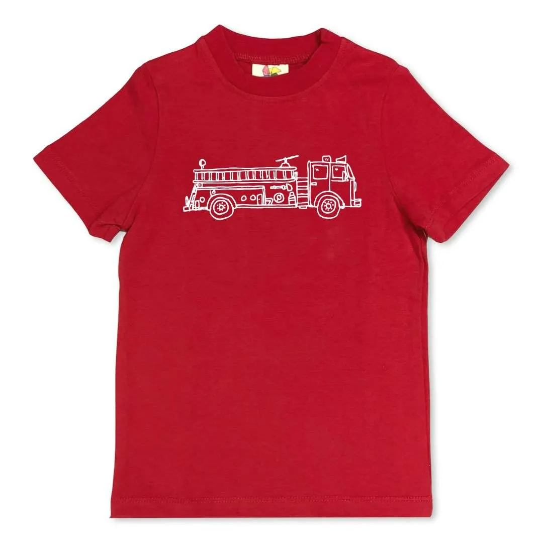 Short Sleeve Fire Truck Sleepwear