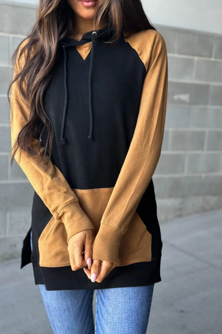 Side Slit Hoodie - Coffee & Confidence