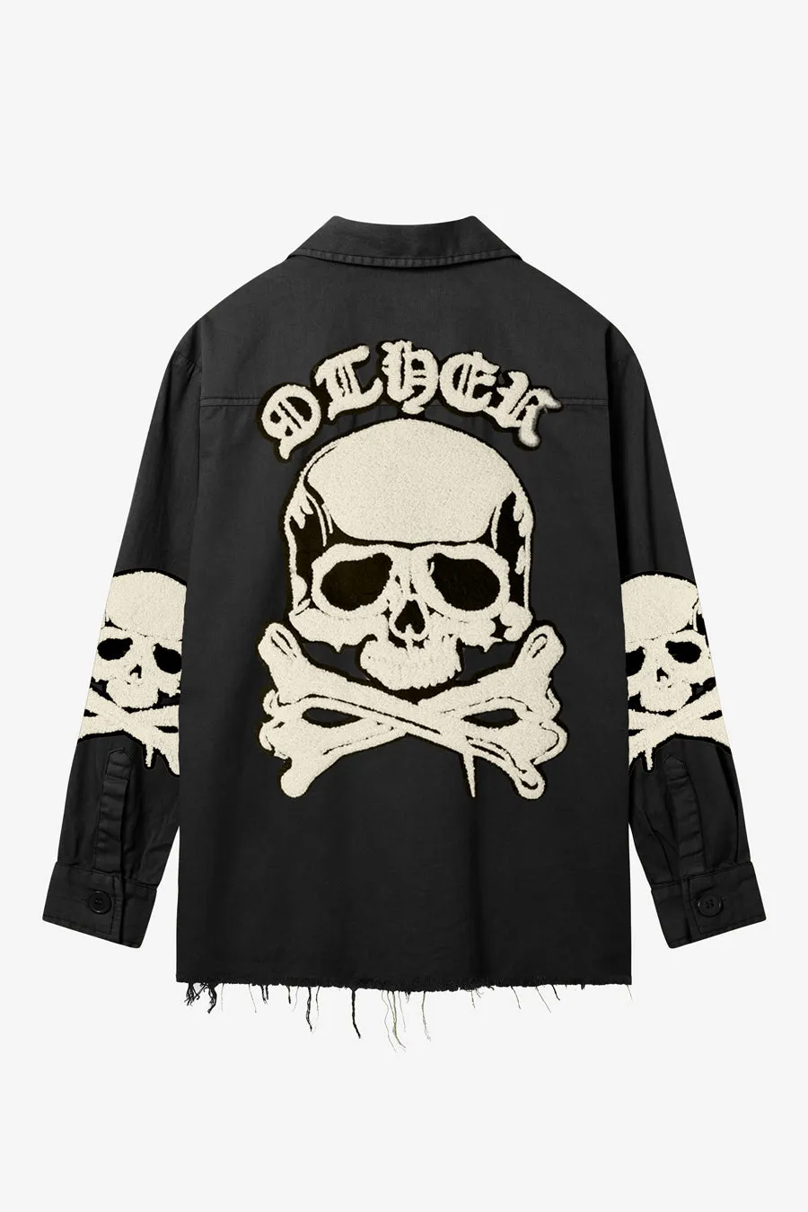 Skull & Crossbones Military Shirt | Vintage Black