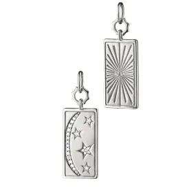 Sterling Silver Sun, Moon and Stars Anniversary Medallion With Diamonds