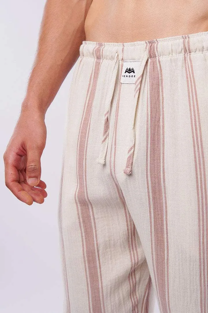 Striped Woven Pajamas - Off White