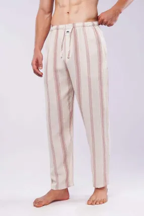 Striped Woven Pajamas - Off White