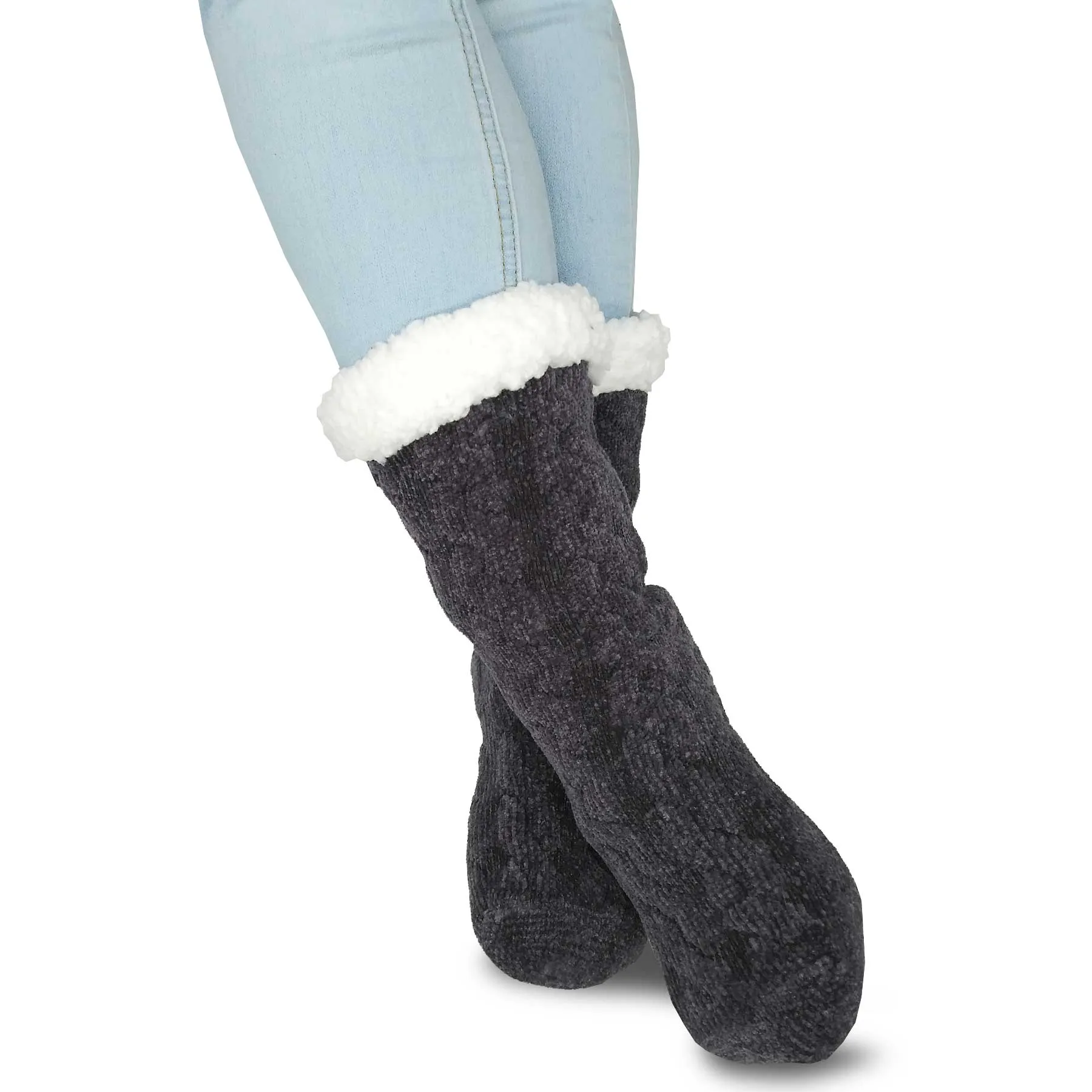 TeeHee Socks Women's Double Layered Polyester Crew Assorted 3-Pack (R1882)