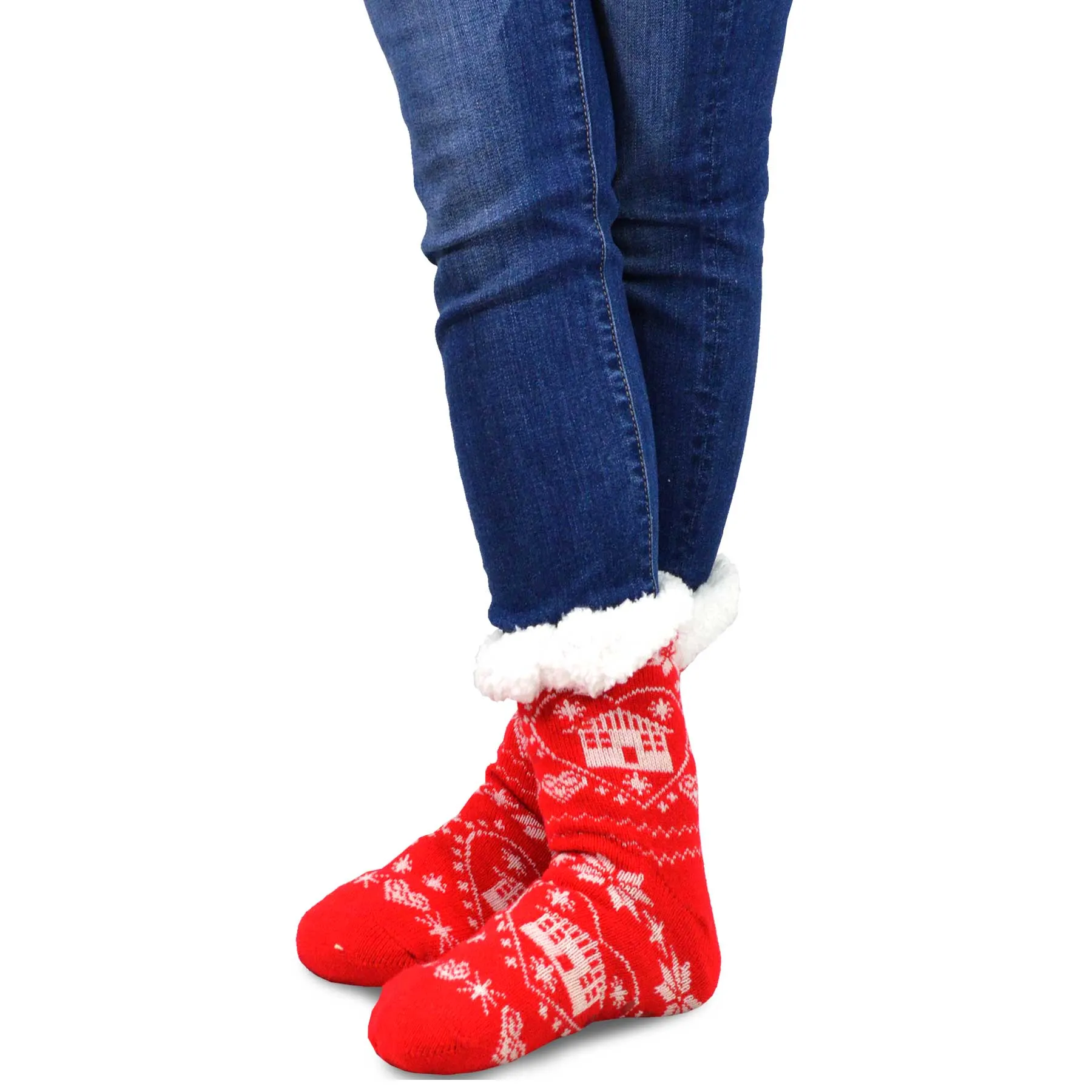 TeeHee Socks Women's Double Layered Polyester Crew Christmas 3-Pack (11799)