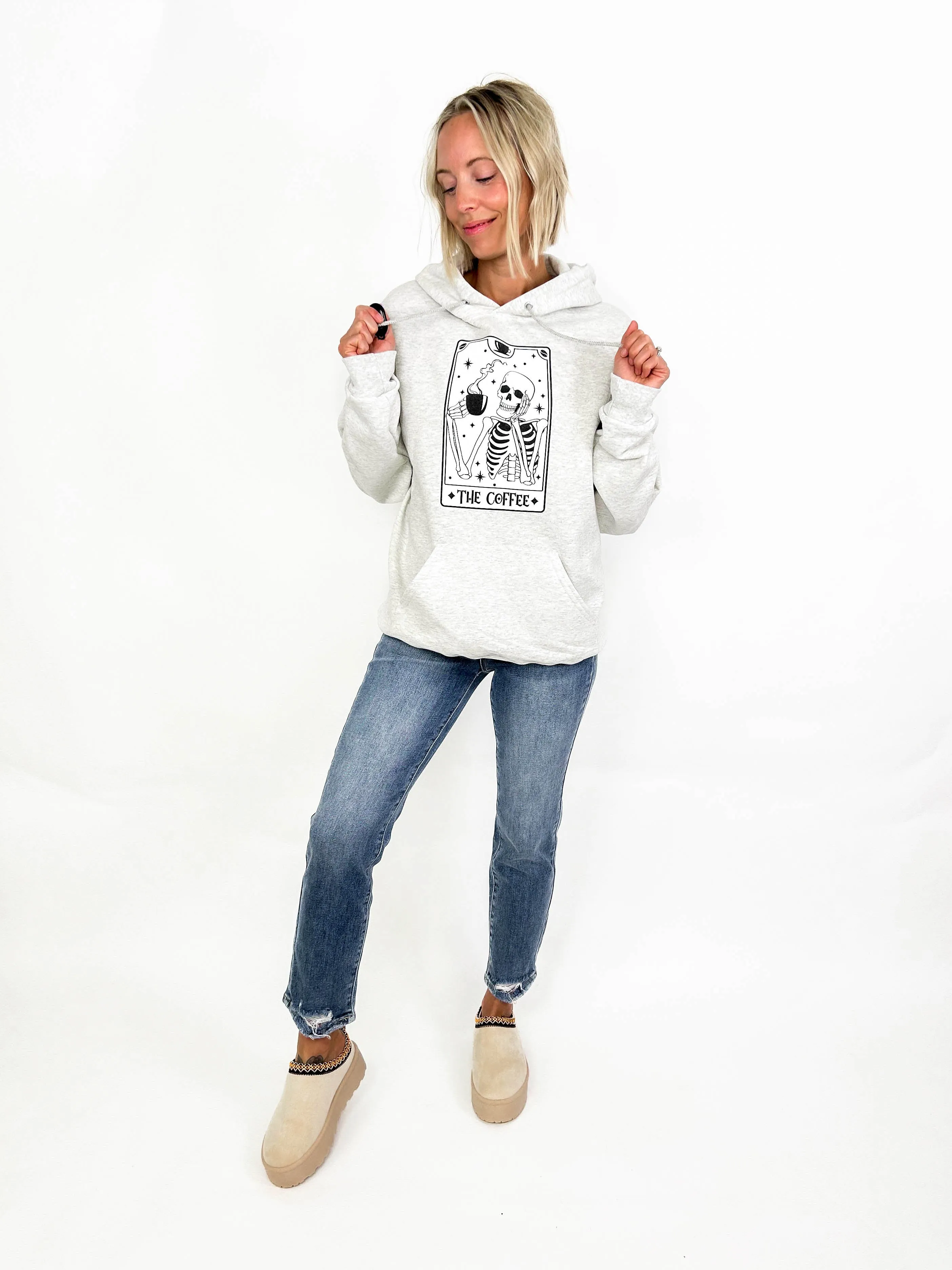 The Coffee Tarot Card Hoodie- HTHR OATMEAL