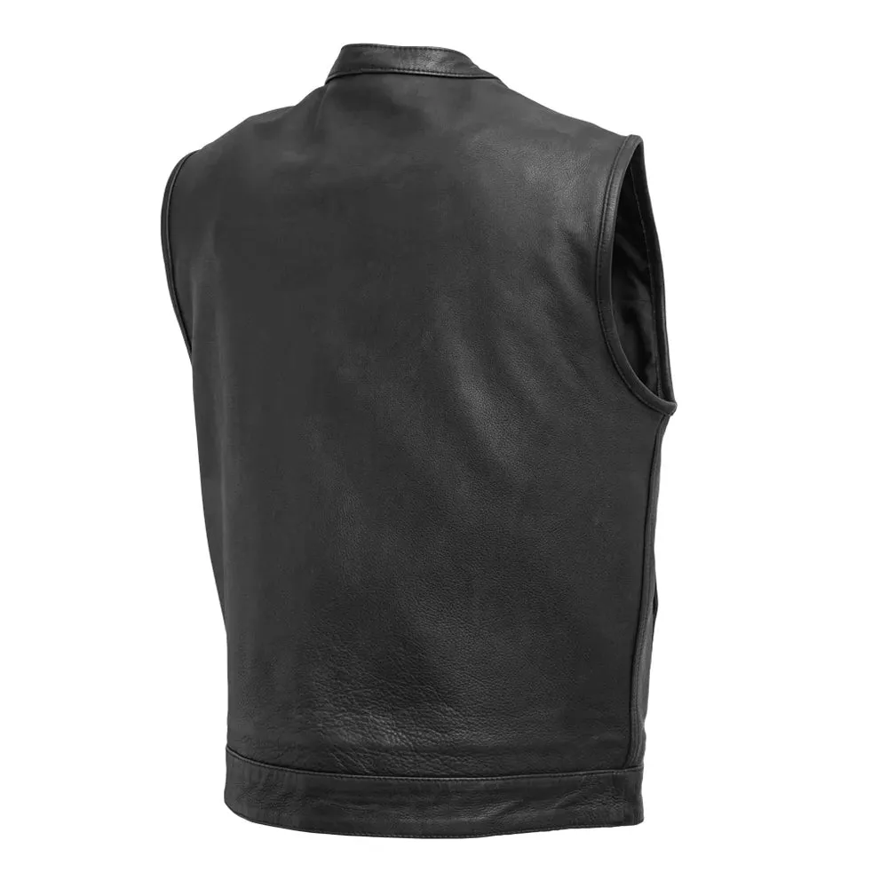 Top Rocker Men's Motorcycle Leather Vest