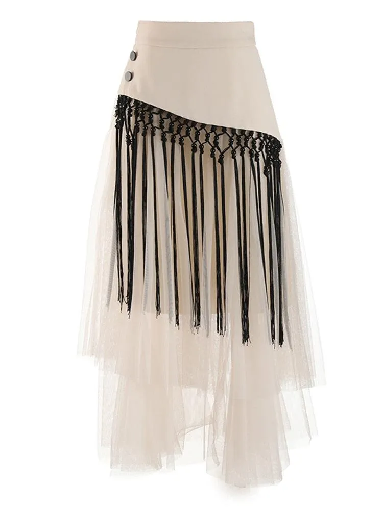 Tully Tassels Mesh Skirt