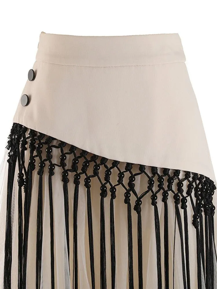 Tully Tassels Mesh Skirt