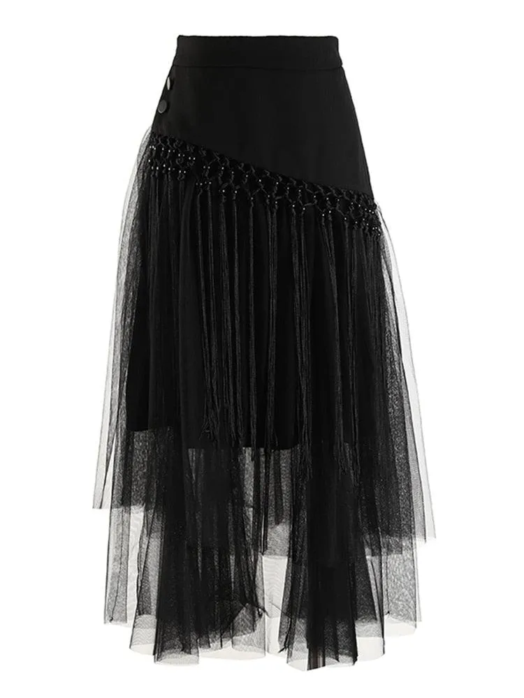 Tully Tassels Mesh Skirt