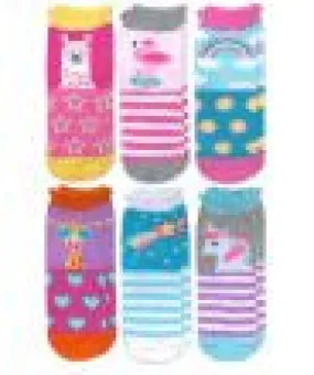 Unicorn, llama, giraffe, flamingo, rainbow pattern  sock(6 pair pack)