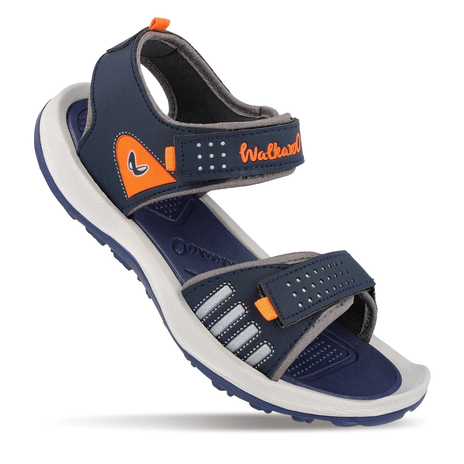 Walkaroo Men Strappy Floater Sandals  - WC4301 Navy Blue orange