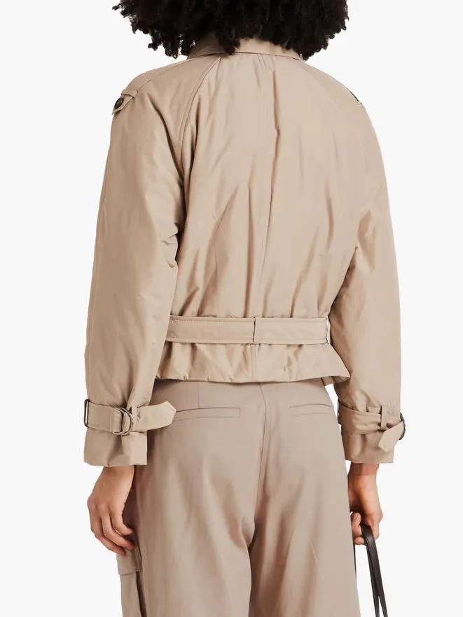 Women’s Belted Padded Double-Breasted Trench Jacket