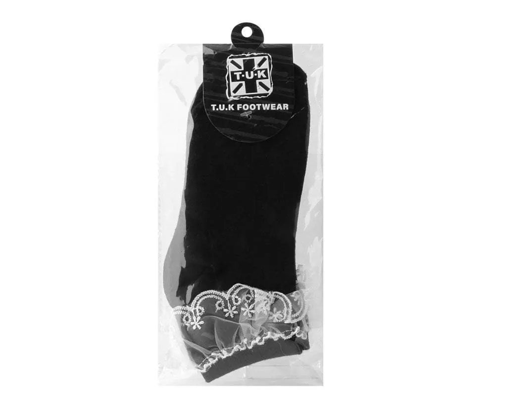 Women's Black Lace Eyelet Sock