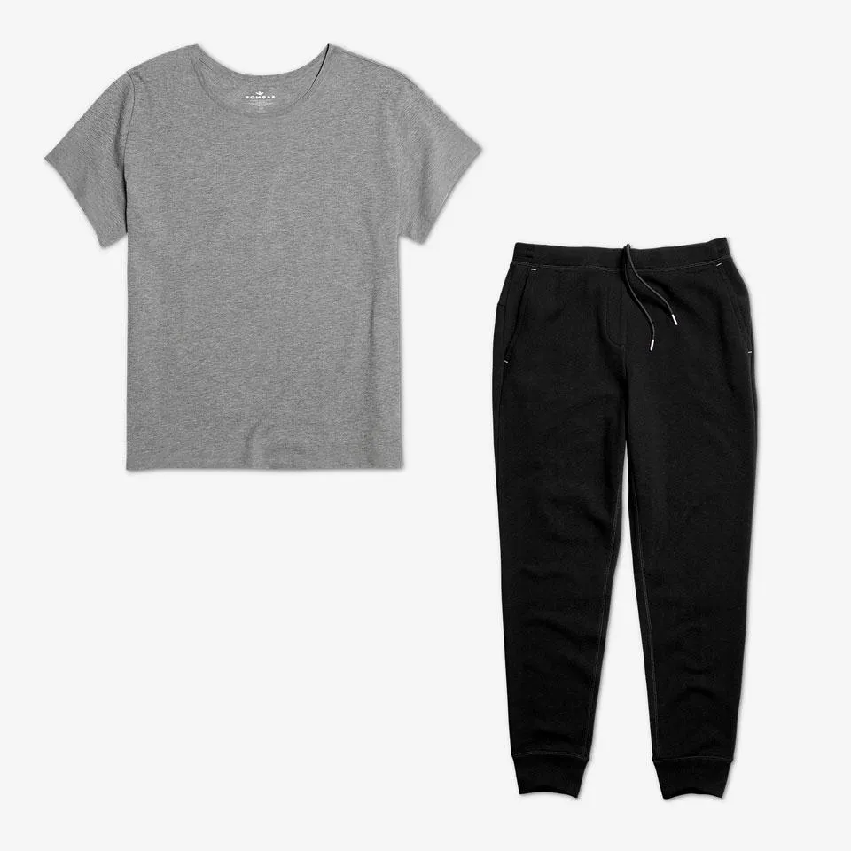 Women's Crew Neck T-Shirt & Sweatpants 2-Pack