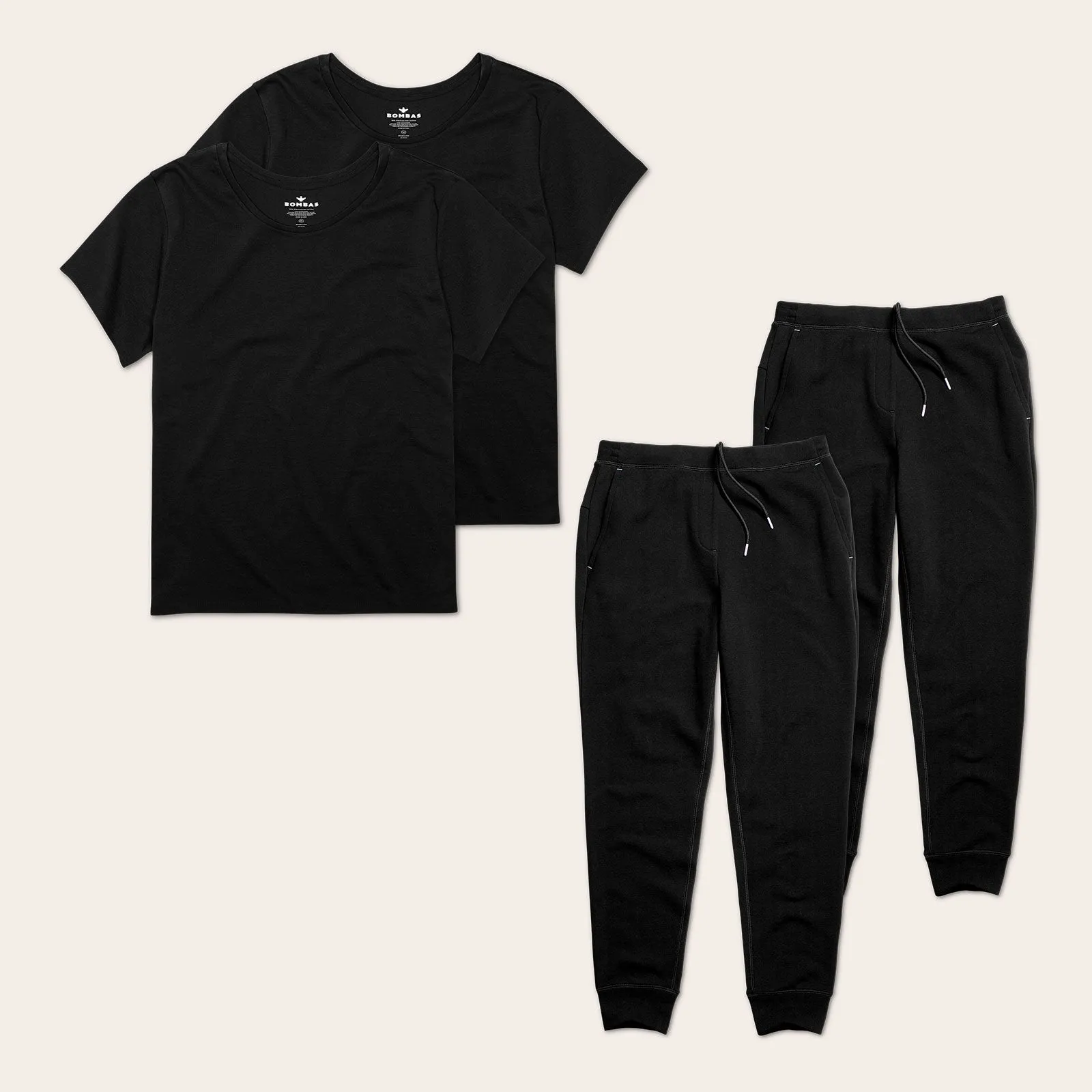 Women's Crew Neck T-Shirt & Sweatpants 4-Pack