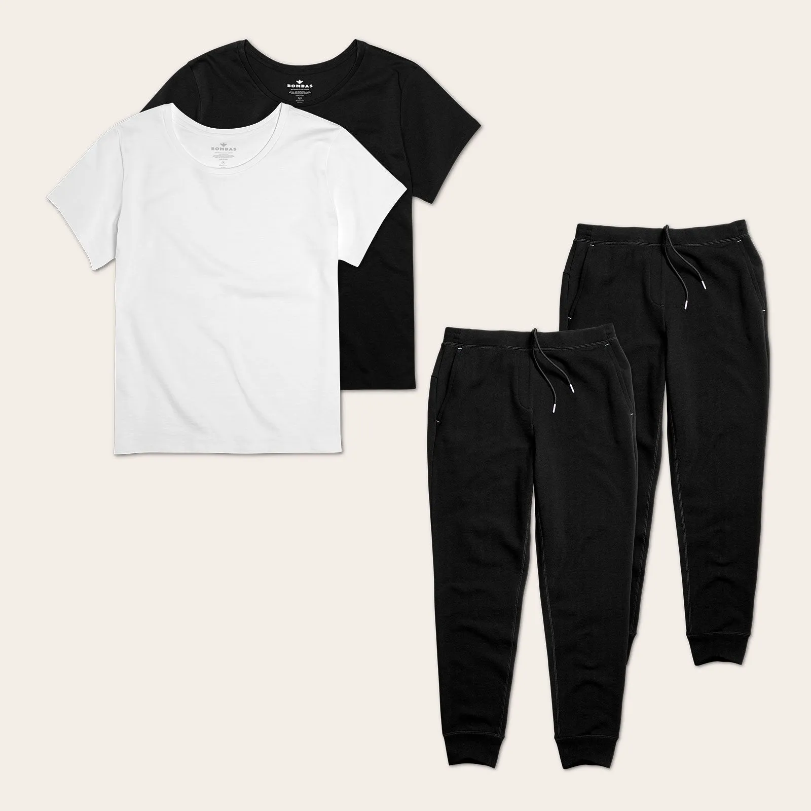 Women's Crew Neck T-Shirt & Sweatpants 4-Pack